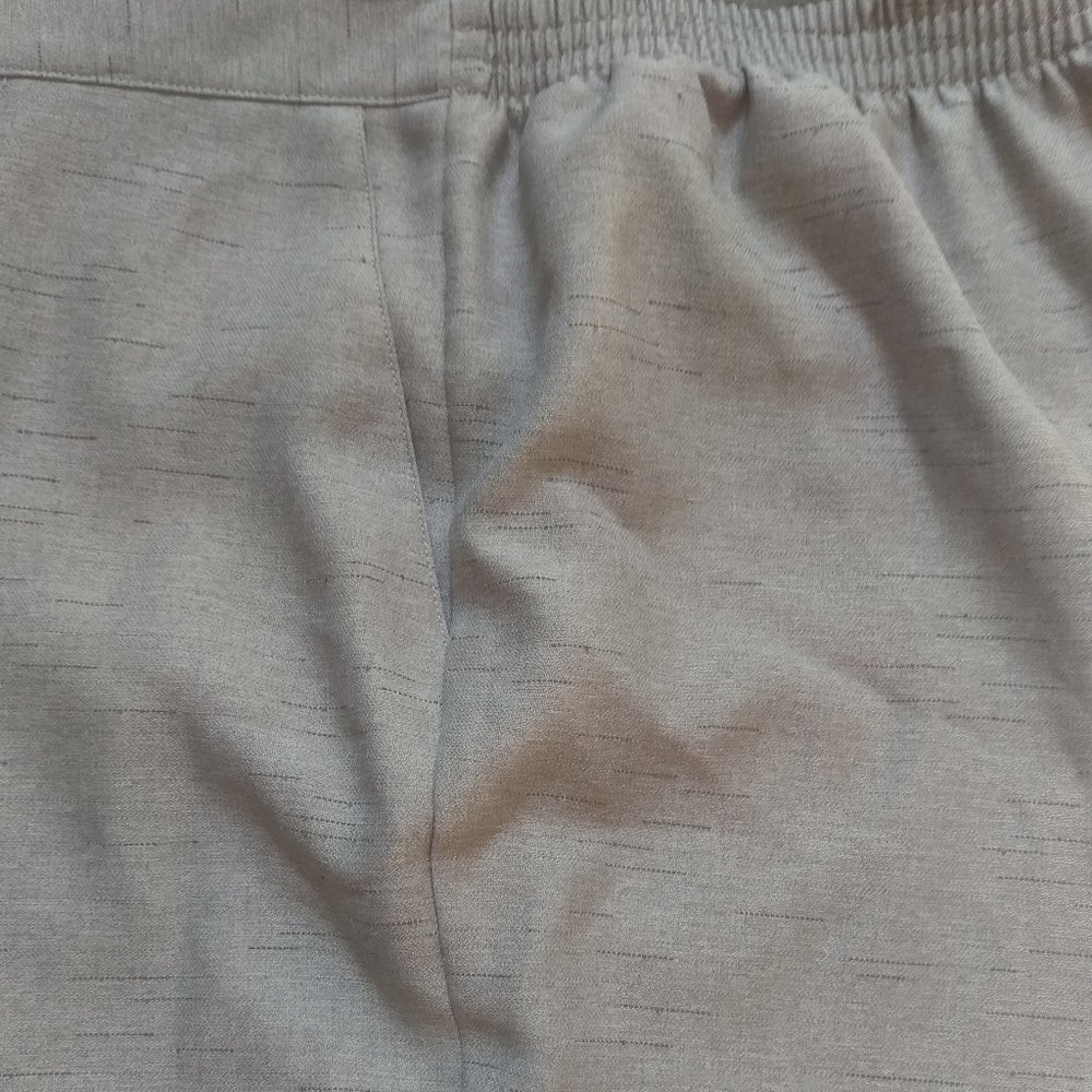 NWT gray flat front slacks w/back elastic